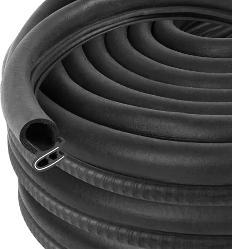 Automotive Door Weather Stripping 50Ft Car Door Rubber Edge Trim Seal Strip Gasket with Side Bulb for Car Bus Camper Boat RV Truck Doors - color: 50Ft