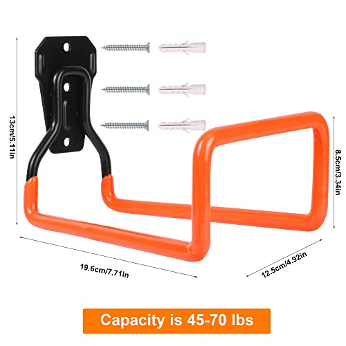 PeoMev Garden Hose Holder Wall Mount Heavy Duty Garden Hose Hanger Free Standing Metal Hose Rack for Outside Yard and Garage - color: Orange