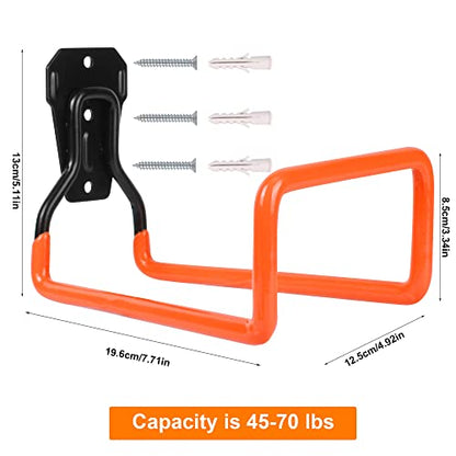 PeoMev Garden Hose Holder Wall Mount Heavy Duty Garden Hose Hanger Free Standing Metal Hose Rack for Outside Yard and Garage - color: Orange
