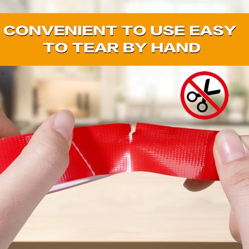 Red Duct Tape 1 Inch x 33 Yards, Heavy Duty Waterproof Repair Tape, Straight Hand-Tear Cloth Tape for DIY Craft, Camping Gear, Home Maintenance & Packing - color: Red
