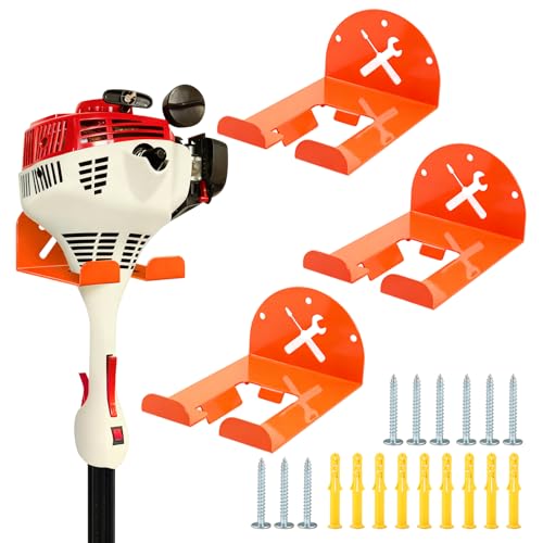 Trimmer Rack Wall Mount - Heavy Duty Wall Hanger for Grass Trimmer Garden Tools Chainsaw Hedge Trimmer 3 Pack Orange - size: 3 PACK