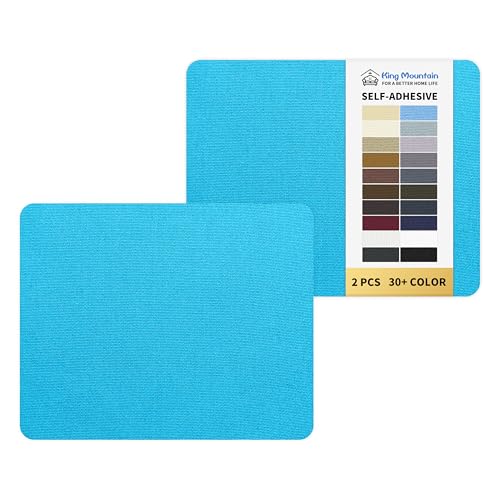 KING MOUNTAIN Canvas Repair Patch 9 x11 Inch 2 Pcs Self-Adhesive Waterproof Fabric Patch for Sofas, Tents, Furniture,Tote Bags, Car Seats (Blue) - color: Blue, size: 9"W×11"L-2PCS