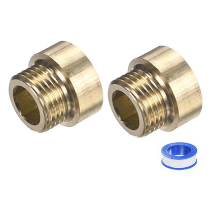 M METERXITY Shower Head Extension Arm, Brass G1/2 Male to Female Extension Pipe Fitting Adapter with PTFE Thread Seal Tape for Shower/Faucet, Pipe Plumbing Coupler 0.79"/20mm 2-Pack - size: 0.79"/20mm
