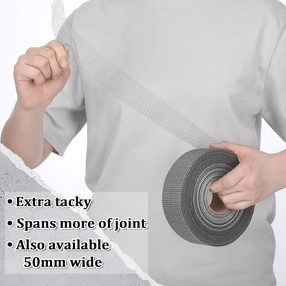 350 ft x 2 Inch Cement Board Joint Tape Self Adhesive Durable Gray Fiberglass Mesh Drywall Mesh Repair Tape for Cement Board Joints Repairing, Sealing and Strengthening - size: 350 ft X 2 Inch