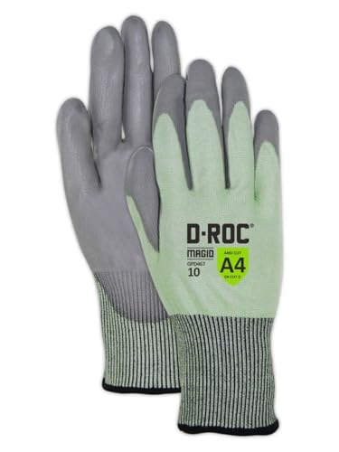 MAGID D-ROC ANSI A4 Touchscreen Compatible PU Coated Work Gloves, 1 Pair, Size 10/XL, GPD467 - size: 9/L, style: 72 Pair