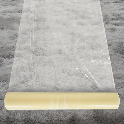 Carpet Protector Mat, 36" x 500' Floor and Surface Shield with Self Adhesive Strong and Durable Carpet Protection Film, Easy Unwind and Clean Removal Floor Protector Tape