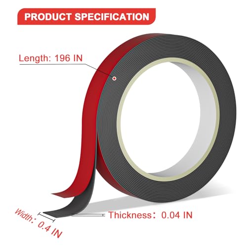 Double Sided Tape Heavy Duty, 0.4 Inch x 16.4 FT VHB Mounting Tape, Waterproof Adhesive Strips for Walls, Home Decor, Christmas Decorations, Posters, Weatherstrip - size: 0.4in/1cm