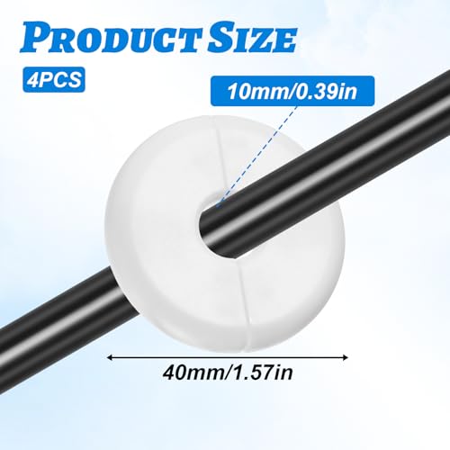 4 Pcs Wall Grommets for Cables, Diameter 1.57 Inch White Wall Cable Pass Through Portable Plastic Cable Pass Through Grommet Cover Snap on Walls Bushing Cover for Furniture Wire Hole