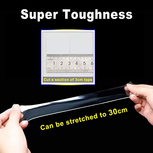 Nano Double Sided Tape Heavy Duty, 16.4FT Multipurpose Strong Mounting Tape, Reusable Removable Washable Traceless Gel Grip Adhesive for Carpet, Poster Sticky Wall, Home, Office Decor. - size: Length:16.4 FT - Width:1.2inches