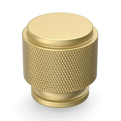 Asidrama 10 Pack Brushed Gold Zinc Alloy Knurled Dresser Knobs Cabinet Hardware for Dresser Drawers - color: Brushed Gold, style: 10 Pack