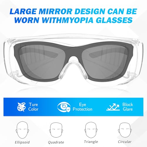 WFEANG Clear Safety Glasses bulk, Lightweight Protective Eyewear For Men Women, Over Goggles Impact Scratch Resistant - color: 50 Pack-clear