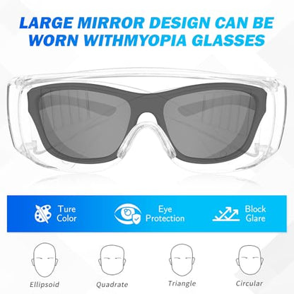 WFEANG Clear Safety Glasses bulk, Lightweight Protective Eyewear For Men Women, Over Goggles Impact Scratch Resistant - color: 50 Pack-clear