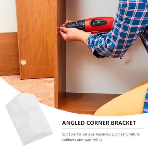 50 Pack Plastic Corner Brackets with Cover Caps, 90 Degree Right Angle Brace, Thickened Furniture Joint Fastener for Cabinets, Shelves & Wardrobes, White Corner Support Repair Kit