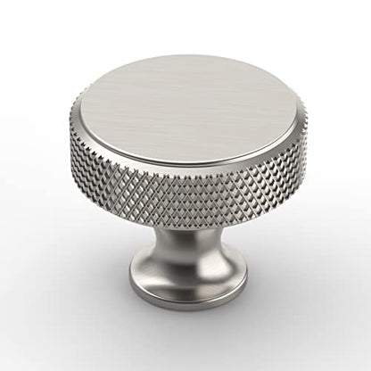Amerdeco 10 Pack Polished Chrome Knurled Cabinet Knobs Kitchen Cabinet Handles for Drawer Dresser, Cupboard and Wardrobe ZH0036 - color: Brushed Satin Nickel