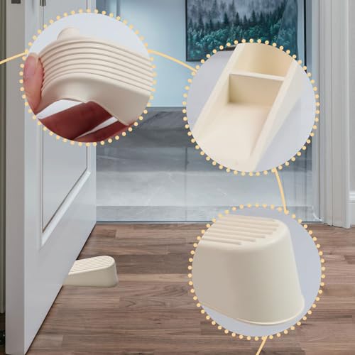 Door Stopper Door Stop Wedge Non Scratching Door Holder Small White - Pack of 4 - color: White