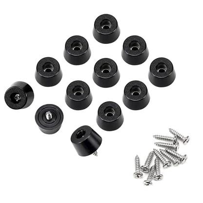 12Pack Rubber Feet for Cutting Board with Stainless Screws, Non Slip Pads for Furniture, Cutting Board Anti Slip Pads (Black)