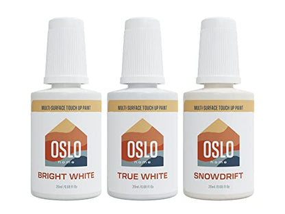 3 White Color Touch Up Paint Kit – Most Popular Home and Rental Colors with Brush in Bottle - For Repairs, Walls, Trim, Cabinets, Furniture, Shutters and More, Made in USA