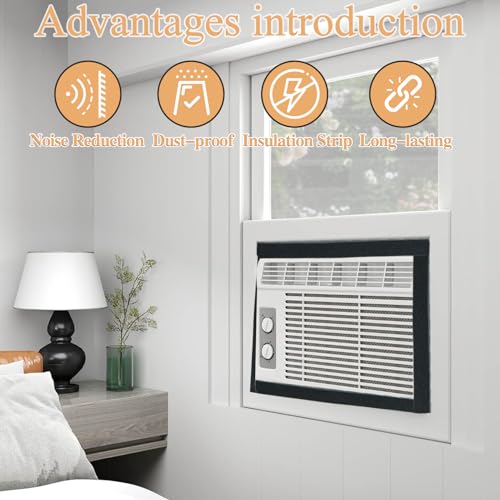 Black Window AC Insulation High Resilience Foam Weather Stripping Seal Tape with Glue Point, 3Packs, 2''x1''x6.5ft