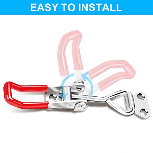 6 Pack Toggle Latch Clamp 4001, Adjustable Latch, Smoker Clamps Heavy Duty Latches, 330Lbs Holding Capacity Pull for Lid Jig, Tool Box Case (24PCS Screws) - style: 4001-6PK