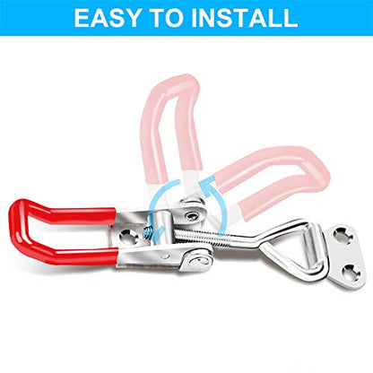 6 Pack Toggle Latch Clamp 4001, Adjustable Latch, Smoker Clamps Heavy Duty Latches, 330Lbs Holding Capacity Pull for Lid Jig, Tool Box Case (24PCS Screws) - style: 4001-6PK