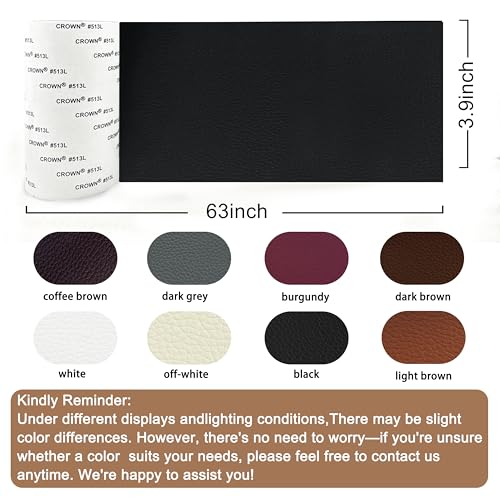 Leather Repair Tape,3.9 x 63 Inches Self Adhesive Leather Repair Patch,Vinyl Repair Kit for Furniture,Couches,Car Seats,Sofas,Office Chairs,Black - color: Black, size: 3.9*63inch
