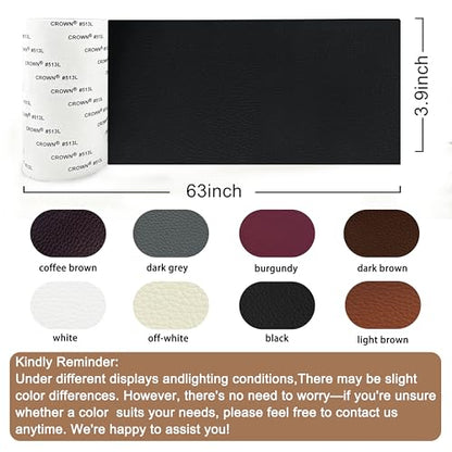 Leather Repair Tape,3.9 x 63 Inches Self Adhesive Leather Repair Patch,Vinyl Repair Kit for Furniture,Couches,Car Seats,Sofas,Office Chairs,Black - color: Black, size: 3.9*63inch