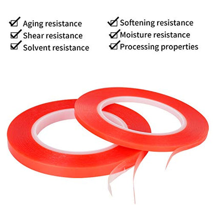 Kaisiking Double Sided Adhesive Tape 5mm / 10mm x 25M Heat Resistant High Adhesion Transparent Acrylic Tape, LCD Screen Repair Sticker for Cell Phone Touch Screen Repair - size: 2pcs (5mm+10mm)