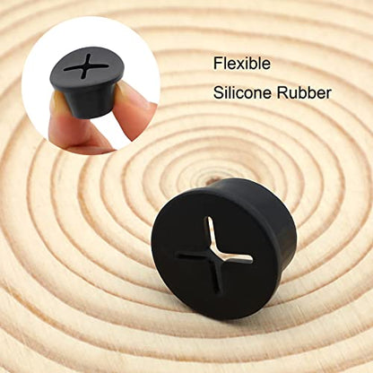 Desk Grommet, 3/4 Inch Flexible Rubber Grommets, Silicone Cable Cord Grommet Wire Hole Cover for Desk, Table and Other Furnitures(12Pack) - size: 3/4IN/20mm Black