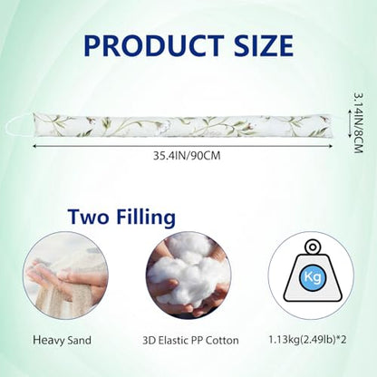 2 Pack 36 Inch 2.8 Inch Wide Slim Under Door Blocker Door Draft Stopper, Bottom Blocker Weighted Gap Filler Saving Energy Sound Air Noise Light Stopper Canvas Cotton Cartoon Print 2.2Lb - size: 36in