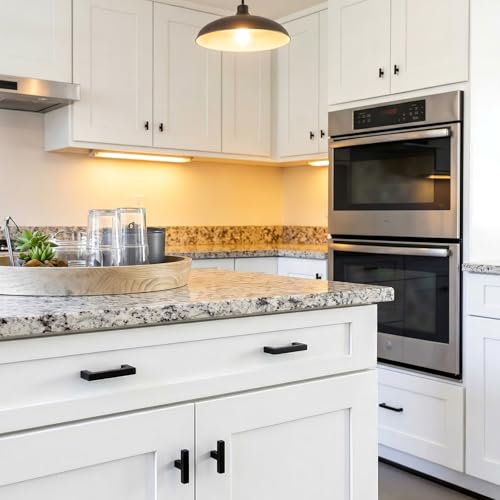 Goldenwarm 5 Pack Black Square T Bar Single Hole Knobs Cabinet Pull Drawer Handles Stainless Steel Modern Hardware for Kitchen and Bathroom Cabinets Cupboard Kitchen Cabinet Knobs - color: Matte Black, size: Single Hole