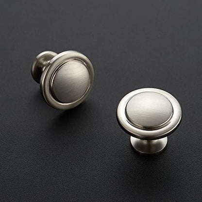 Ravinte 30 Pack Brushed Nickel Cabinet Pulls 1-1/4 inch Kitchen Drawer Pulls Cabinet Door Handles Knobs for Dresser - color: Brushed Nickel