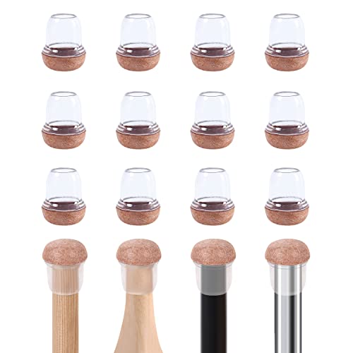 Ezprotekt 24 Pcs Small Clear Silicone Chair Leg Floor Protectors for Hardwood Floors, Chair Leg Caps Covers, Floor Protectors for Chair, Bar Stool Leg Protectors Round (S Fit: 3/5" to 3/4", 15-19mm) - size: S-Round