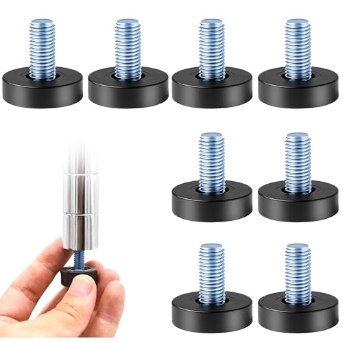 8 Pack Adjustable Furniture Levelers, 3/8"-16 UNC Threaded Leveling Feet for Tables, Chairs, Cabinets, Wire Rack, Sofa - Heavy Duty Floor Protectors - size: 8x3/8"- No Nuts