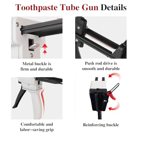 2026 New Toothpaste Tube Gun,Toothpaste Tube Glue Gun Squeezing Machine,Silicone Caulk Guns,Toothpastes Guns Dispenser,for DIY Projects,Caulking Sealant,Silicone Glue(White)