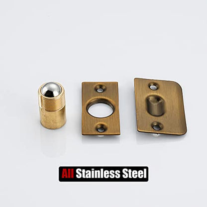 JQK Closet Ball Catch Door Hardware, Stainless Steel Catch Adjustable with Strike Plate, Bronze 2 Pack, HBC100-YRB-P2 - color: Yellow Rubbed Bronze, size: 2 Pack