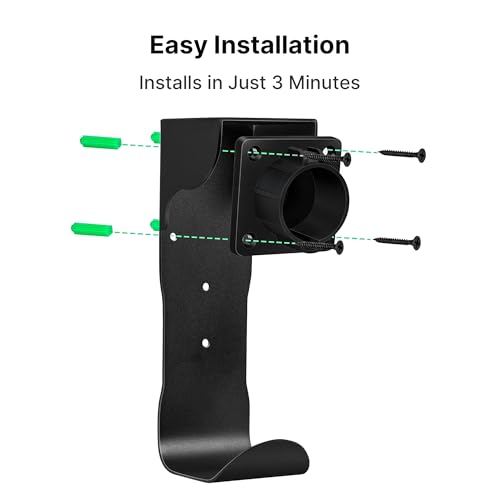 Autel EV Charger Holder, Wall-Mount Connector Nozzle Holster Dock with J-Hook for SAE J1772, Electric Car Charger Cable Organizer, Space Saving