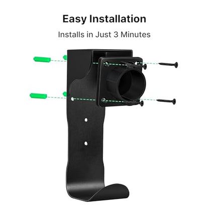 Autel EV Charger Holder, Wall-Mount Connector Nozzle Holster Dock with J-Hook for SAE J1772, Electric Car Charger Cable Organizer, Space Saving