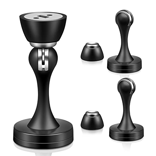 KOLAKO Magnetic Door Stopper, 3 Pack Black Door Stops, Wall Floor Mount Magnetic Door Catch Heavy Duty Magnet Stainless Steel Doorstops Keep Door Open, Oil Rubbed - color: Black, size: 3 Pack