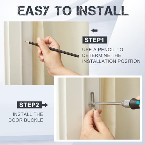 Tandefio 6 Pcs A 148 Sliding Screen Door Latch Strikes Adjustable 1/4" Hook Projection, Steel Sliding Door Strike Plate Keeper Replacement with Mounting Screws for Patio Window Pet Proof Fit Fixings