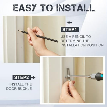 Tandefio 6 Pcs A 148 Sliding Screen Door Latch Strikes Adjustable 1/4" Hook Projection, Steel Sliding Door Strike Plate Keeper Replacement with Mounting Screws for Patio Window Pet Proof Fit Fixings