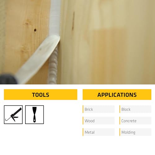 SIKA Sikaflex Construction Sealant - White, All-Purpose Polyurethane for Joints 1/2" or Smaller - 10.1 fl. oz - Weatherproof, High Elasticity, Paintable, Strong Adhesion - color: White