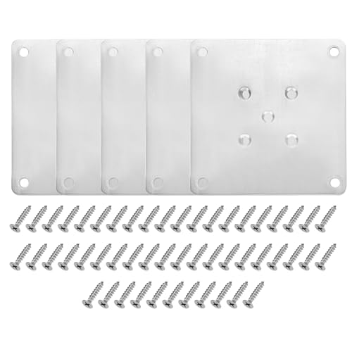 uxcell 5Pcs Furniture Leg Flat Mounting Plates, 100mm/3.9inch Flat T-Plate Connector Attachment Bracket Base with Screws for Chair Sofa Cabinet Repair - size: 100mm