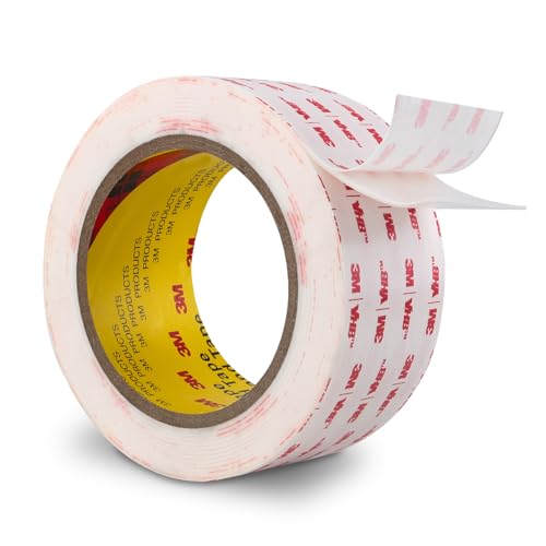 3M Double Sided Tape Heavy Duty 2''x15.4Ft 0.043in Thick Mounting White 4950 Adhesive Waterproof Heat Resistant Foam Tape for Automotive Window Door and Sign Deco Nameplates Indoor Outdoor - color: White, size: 2" x 15.4Ft