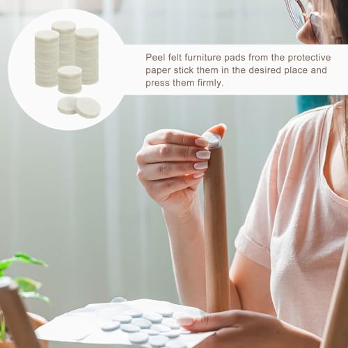 uxcell Furniture Pads, 36Pcs 1" - Round Self Adhesive Felt Furniture Pads, Floor Protectors for Furniture Feet Chairs Legs Hardwood Floors (Beige) - size: 1"