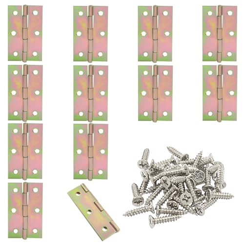 Murtenze 12 Pack 2.5 Inch Door Hinge, Colorful Butt Hinge Ball Bearing Window Outdoor Hinges with Mounting Screws - color: Colorful, size: 2.5 Inch