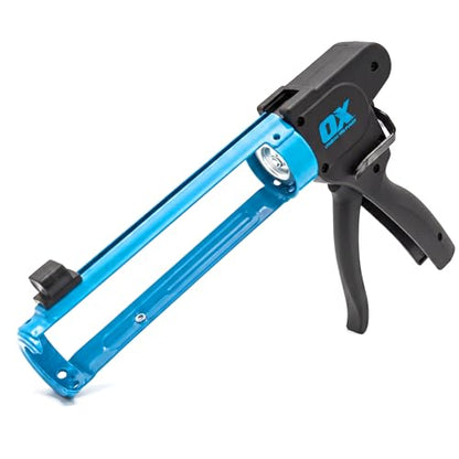 OX Pro Compact Caulk Gun - 10 oz Rodless Manual Caulking Gun Tool - 7:1 Thrust Ratio Designed for Tight Spaces, Includes Belt Clip - Pistola De Silicona - size: 10 oz - Rodless