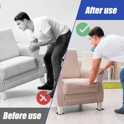 4 Pcs Furniture Sliders for Carpet, Square Carpet Furnitures Moving Pads, Heavy-Duty Furnitures Movers, Reusable Large Furniture Sliders, Floor Protectors for Carpets, Movers Easily and Safe (5 Inch)