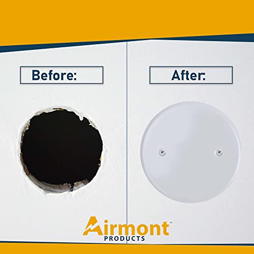 (2 Pack) AP-12031, 5 Inch White Metal Ceiling Blank-Up Cover, Used to Cover 3-1/2 Inch Round/Octagon Box Openings In Ceilings or Walls, Mounting Screws Included, Holes Are Spaced 2.75 Inches