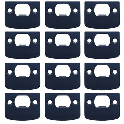 12-Piece Door Strike Plate Kit, Black Stainless Steel Deadbolt Covers & Reinforcement, Full Lip Round Corner, Fits Standard Wooden Doors & Locks (Square)