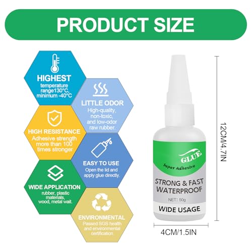 2Pcs Magic Glue,Universal Super Glue,Multifunctional Glues,Magic Glue Super Adhesive Strong & Fast Waterproof Wide Usage,All Purpose Super Glues for Metal, Plastic, Wood, Ceramics